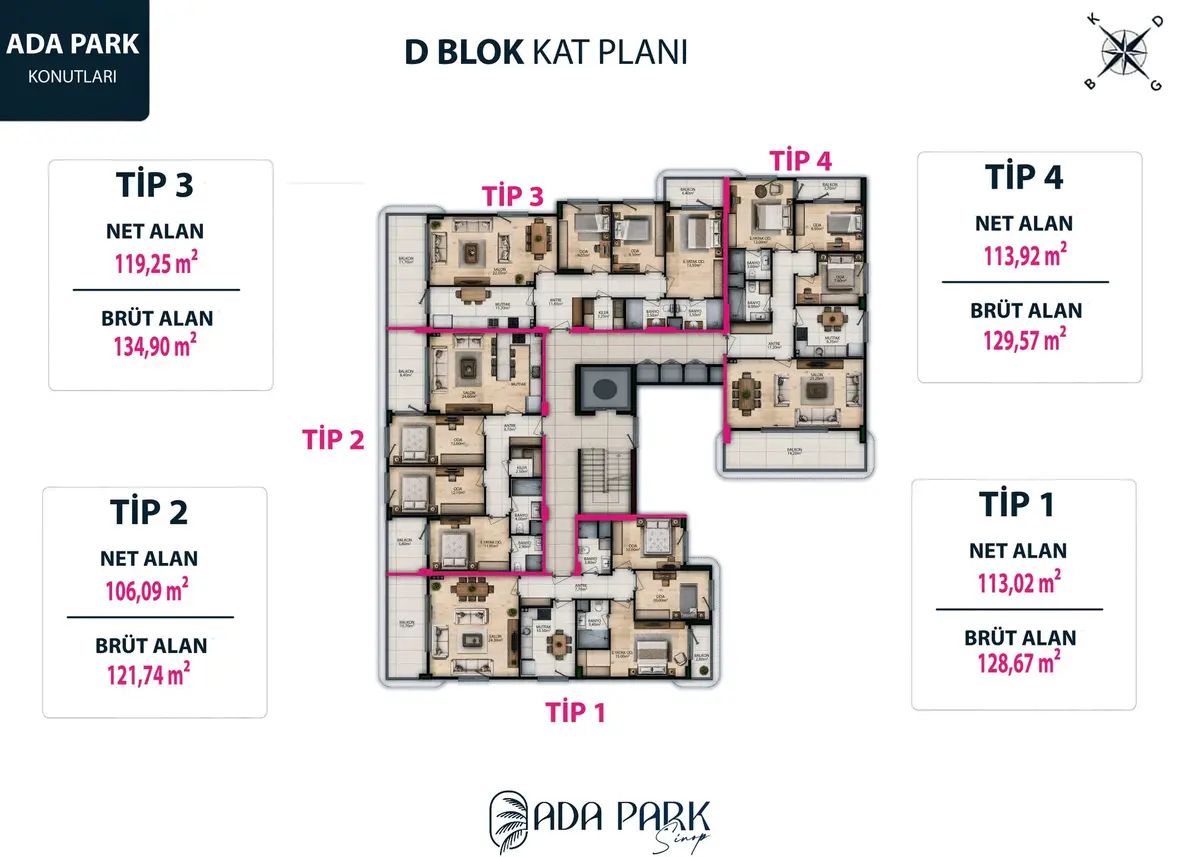 D Blok kat planı