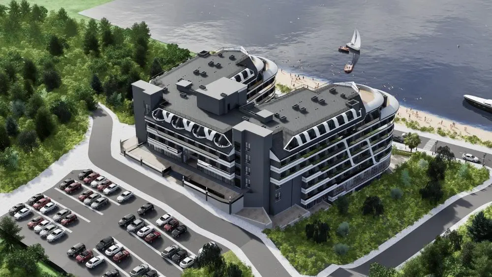 Otel projesi — sahil ve otopark yerleşimi