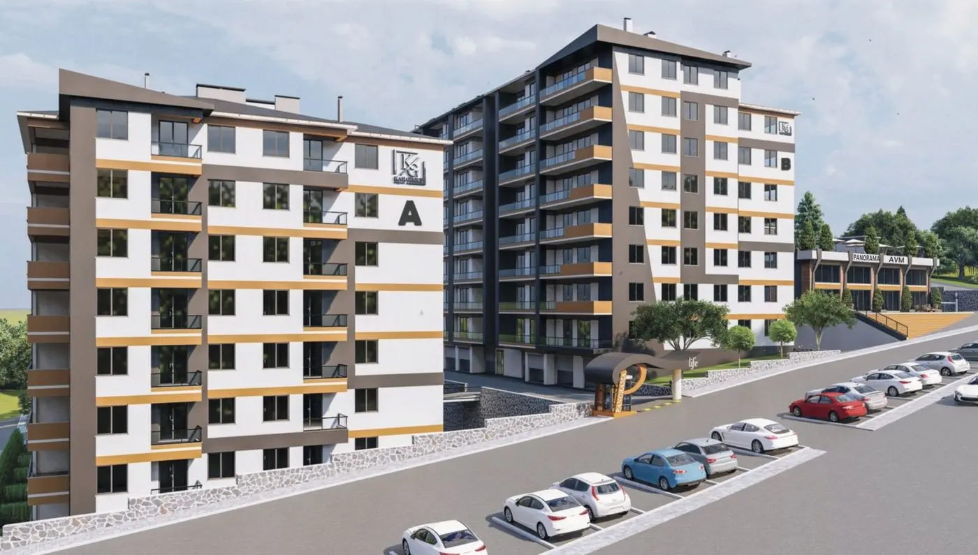 Boyabat Panorama Life Sitesi bloklarının ve Panorama AVM’nin mimari görselleştirmesi